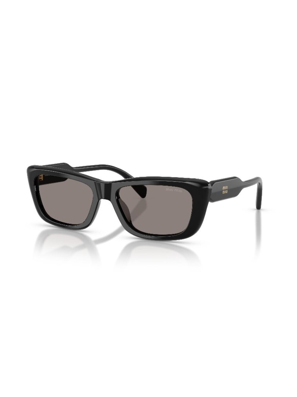 New Miu Miu Women's Sunglasses Black Grey Lens Acetate Frame MU B12S 16K80Q 56